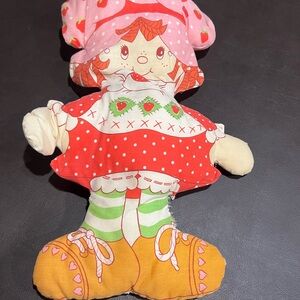 Strawberry Shortcake Rag Doll 14in Red Polka Dot Dress Strawberry Print Hat Girl